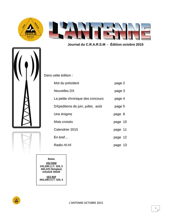 L'Antenne - octobre 2015
