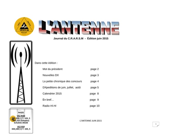 L'Antenne - juin 2015