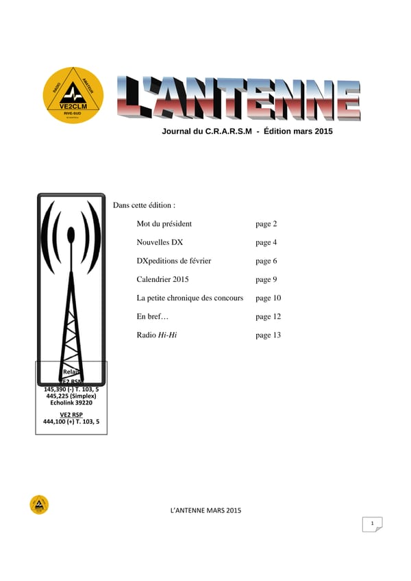 L'Antenne - mars 2015