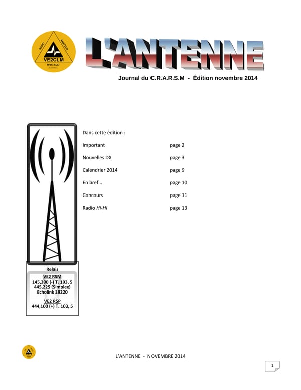 L'Antenne - novembre 2014