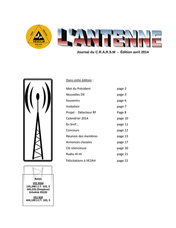 L'Antenne - avril 2014