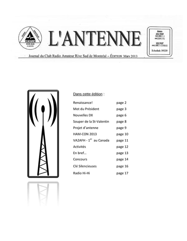 L'Antenne - mars 2013